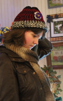 Beautifully soft hand-knit hat by Christine.
